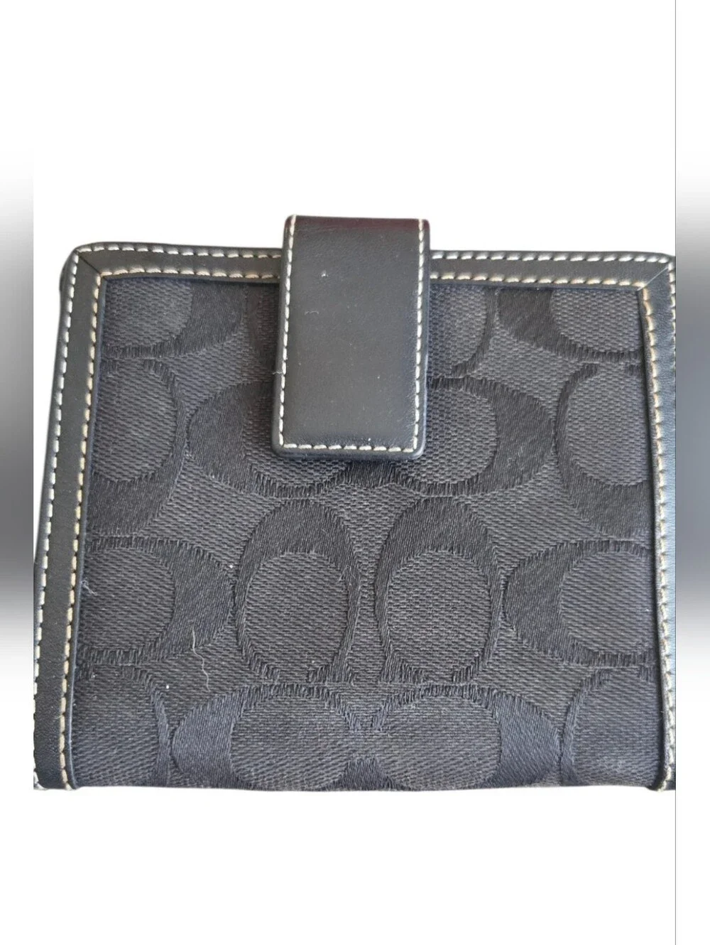 Coach Leatherware Signature Canvas Bifold Wallet Black Smoke Men Women